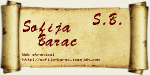 Sofija Barać vizit kartica